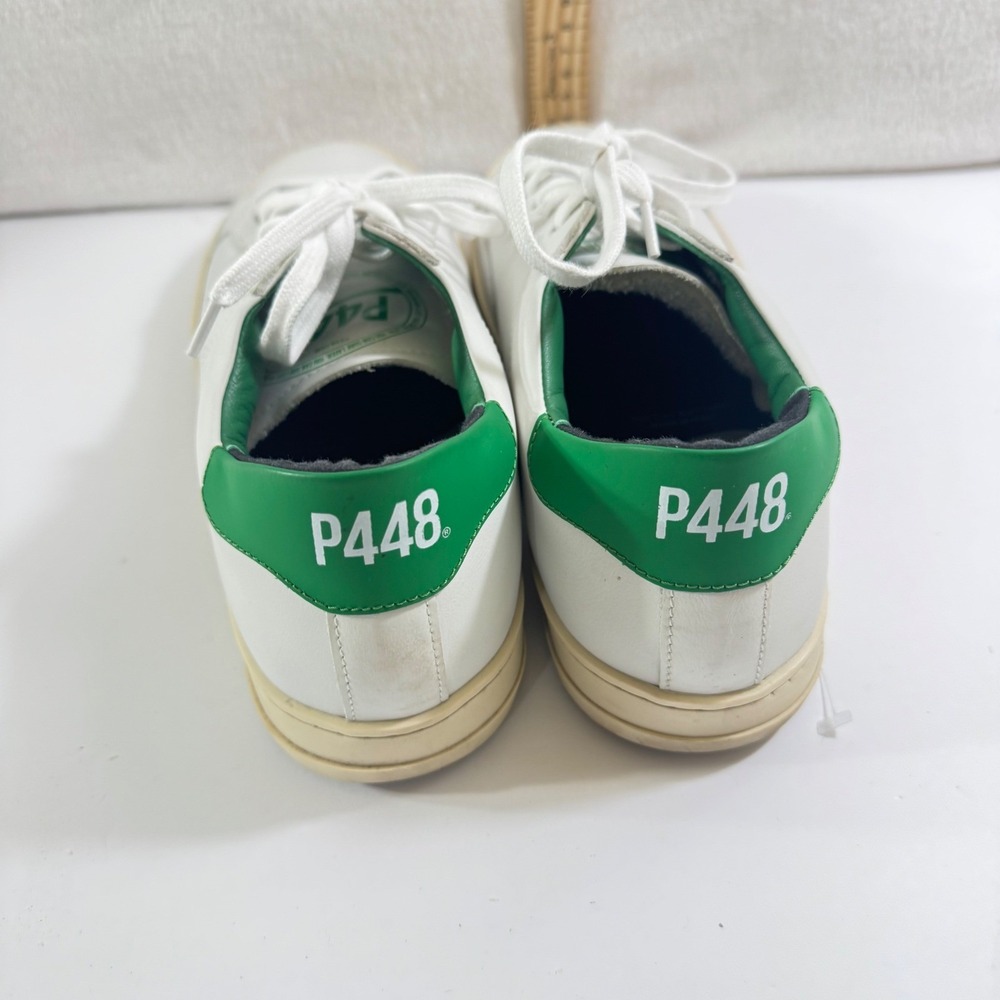 P448 John White Green Leather Low Top Sneakers EU 40 Made in Italy